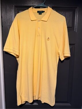 Lauren Ralph Lauren Pale Yellow Polo Shirt with Embroidered Crest